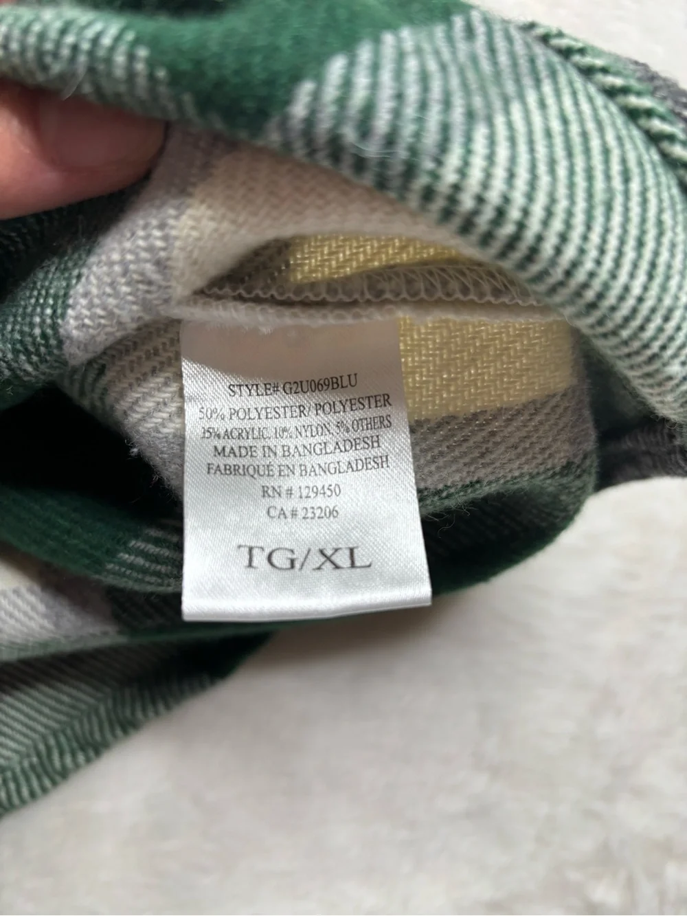 Como Vintage Green and Cream Plaid Shirt Jacket